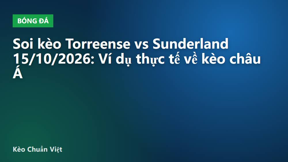 Soi kèo Torreense vs Sunderland 15/10/2026: Ví dụ thực tế về kèo châu Á
